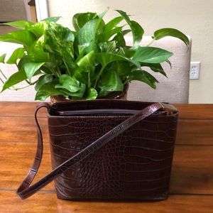 Yummy cognac colored leather FURLA handbag